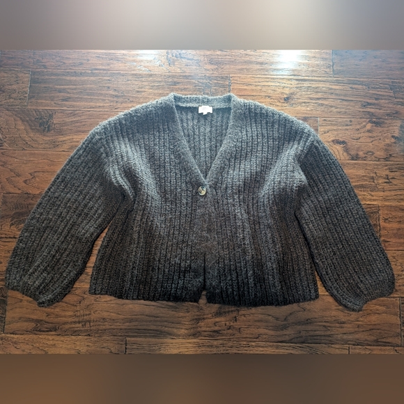 Gentle Fawn Brown One Button Cozy Knit Cardigan Sweater Size XL - Picture 2 of 10